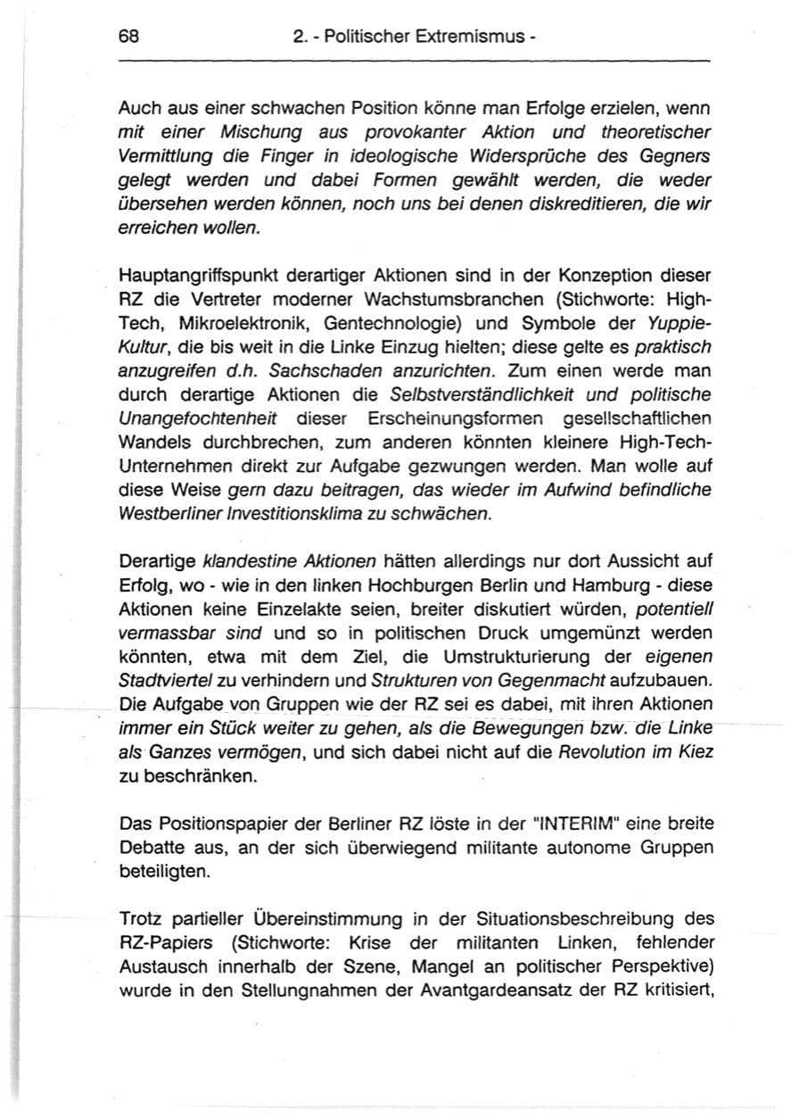 Seite 70 des Verfassungsschutzbericht 1990 Berlin