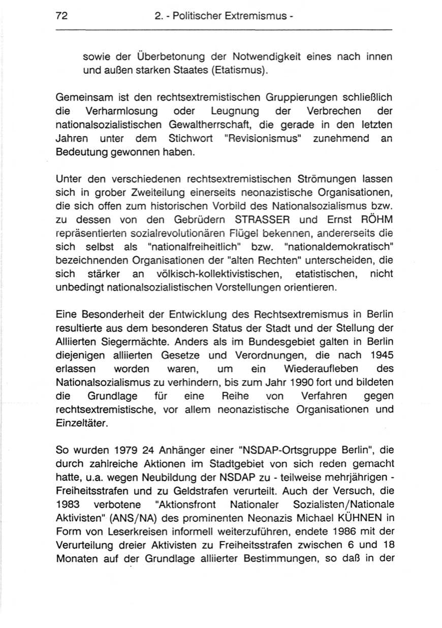 Seite 74 des Verfassungsschutzbericht 1990 Berlin