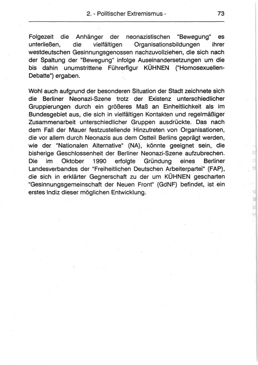 Seite 75 des Verfassungsschutzbericht 1990 Berlin