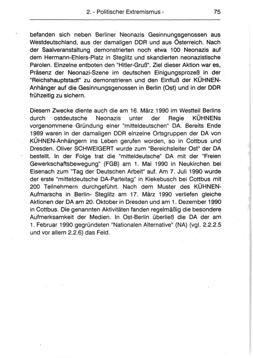 Seite 77 des Verfassungsschutzbericht 1990 Berlin