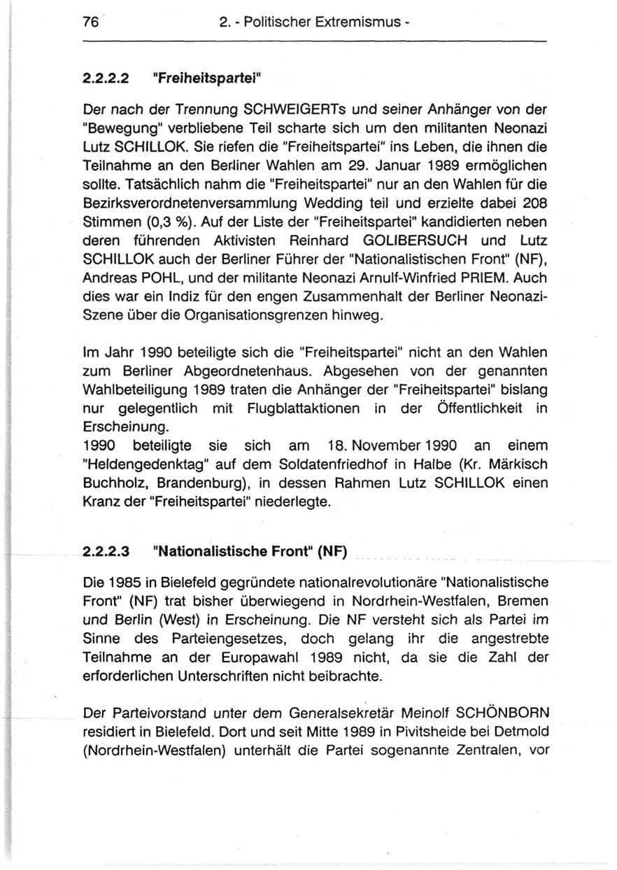 Seite 78 des Verfassungsschutzbericht 1990 Berlin