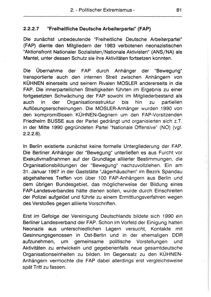 Seite 83 des Verfassungsschutzbericht 1990 Berlin