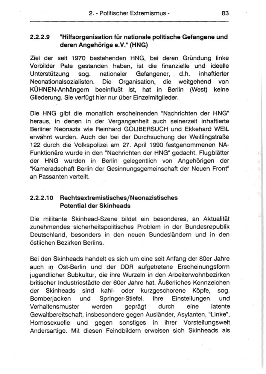 Seite 85 des Verfassungsschutzbericht 1990 Berlin