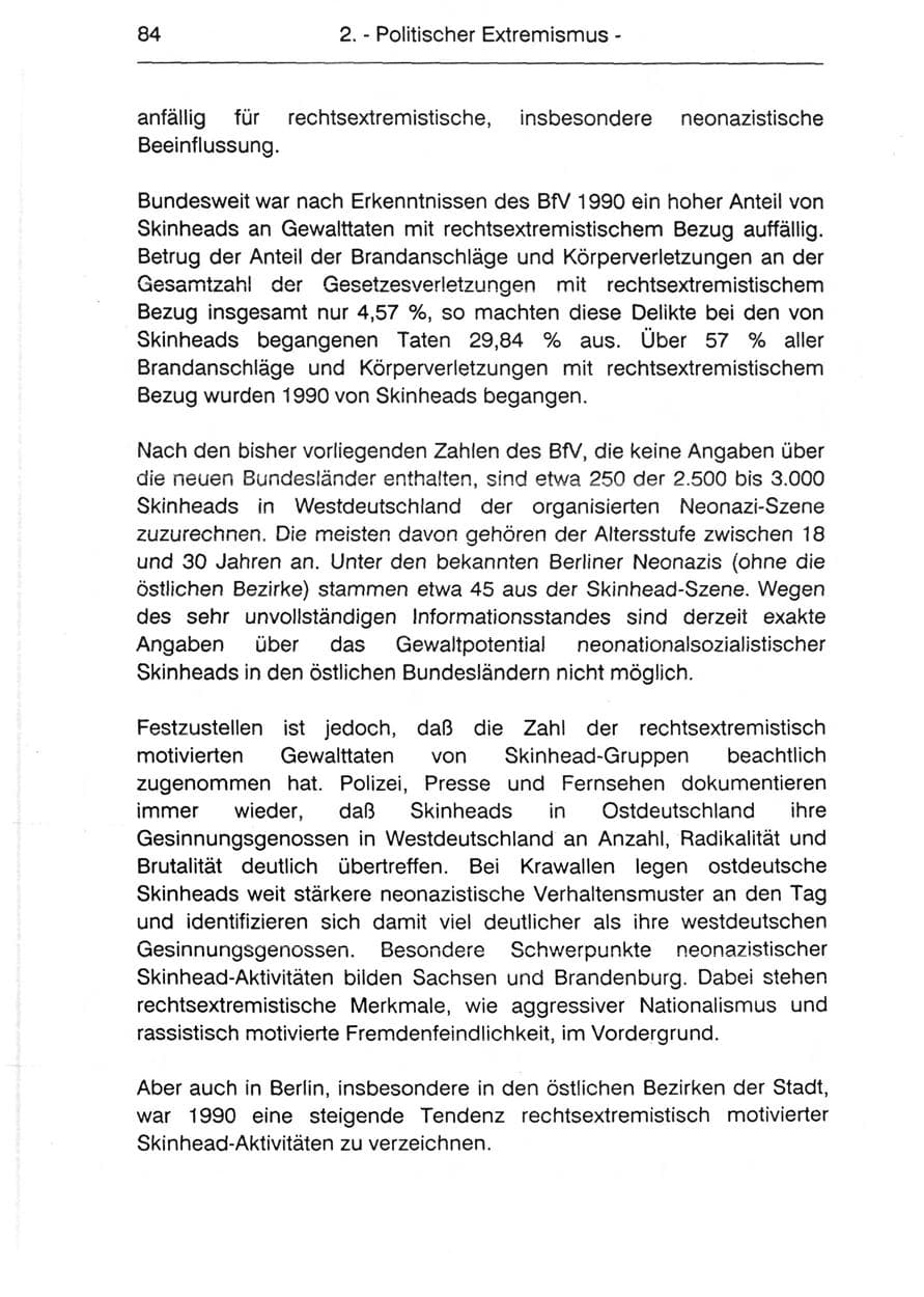 Seite 86 des Verfassungsschutzbericht 1990 Berlin