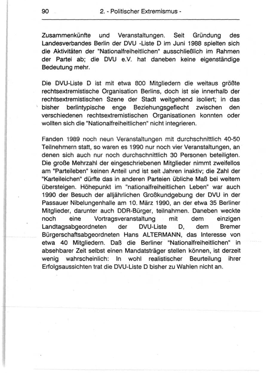 Seite 92 des Verfassungsschutzbericht 1990 Berlin