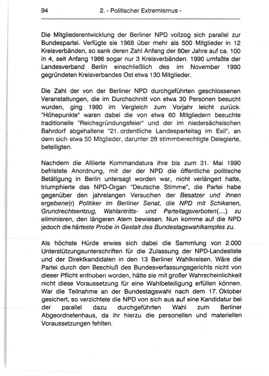 Seite 96 des Verfassungsschutzbericht 1990 Berlin
