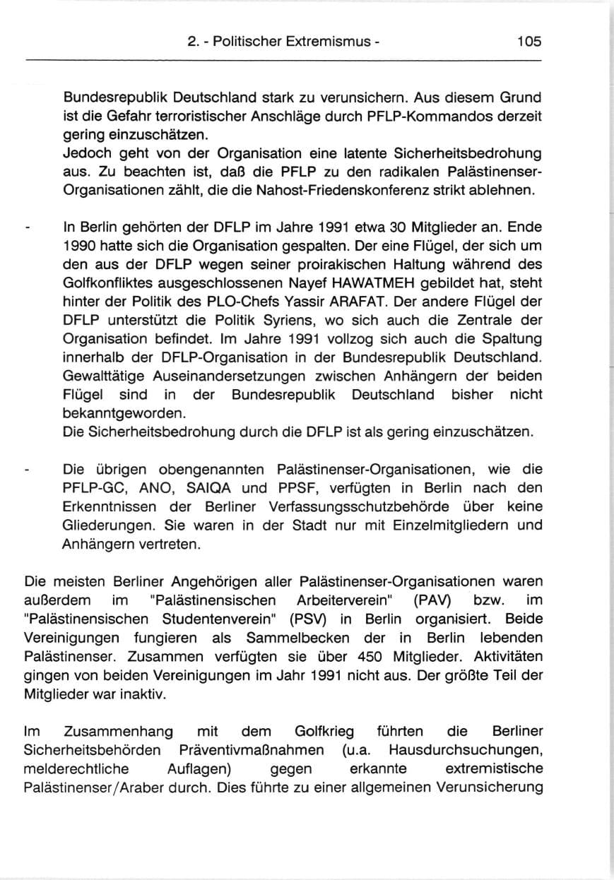 Seite 107 des Verfassungsschutzbericht 1991 Berlin