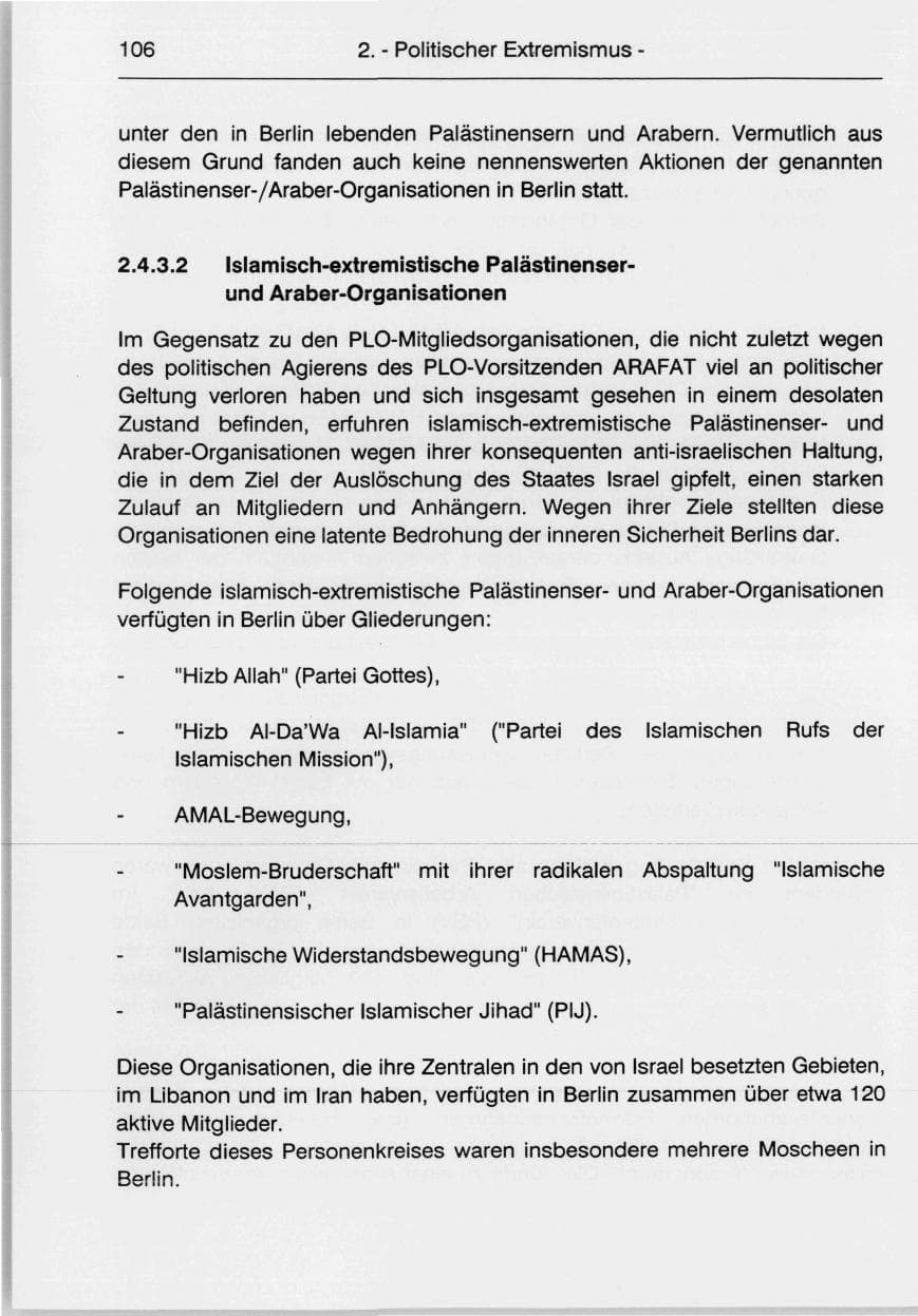 Seite 108 des Verfassungsschutzbericht 1991 Berlin