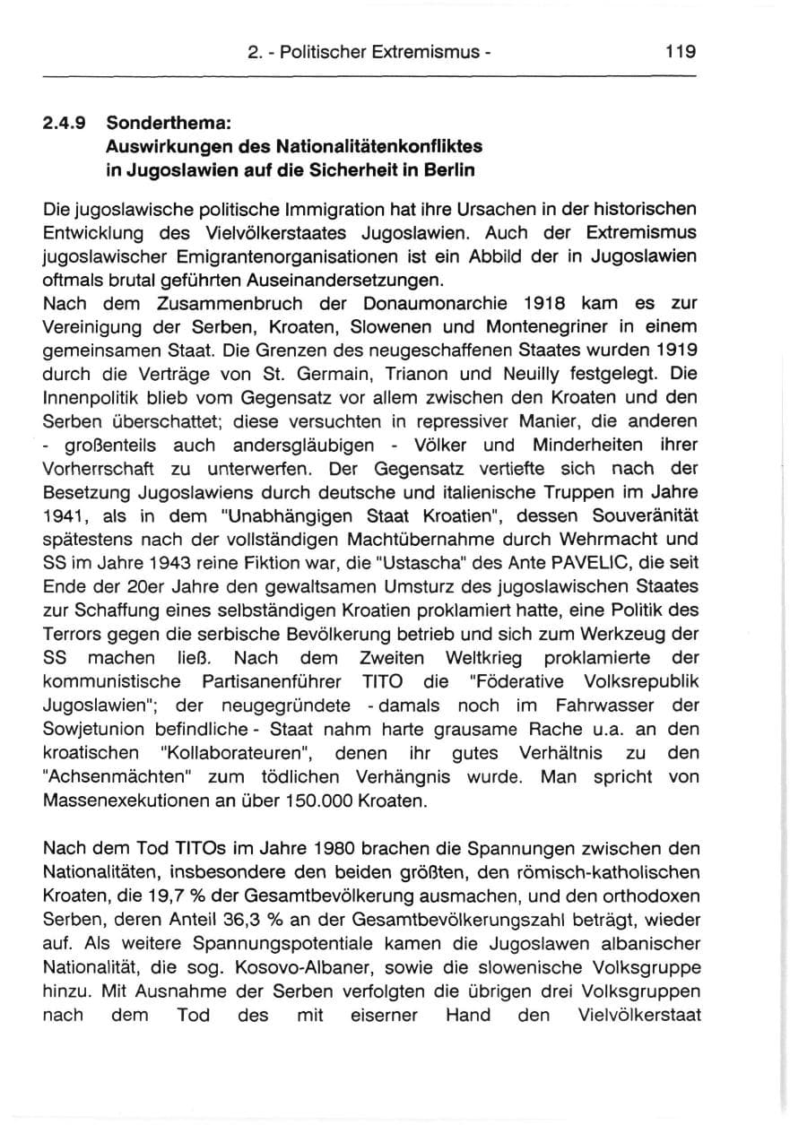 Seite 121 des Verfassungsschutzbericht 1991 Berlin