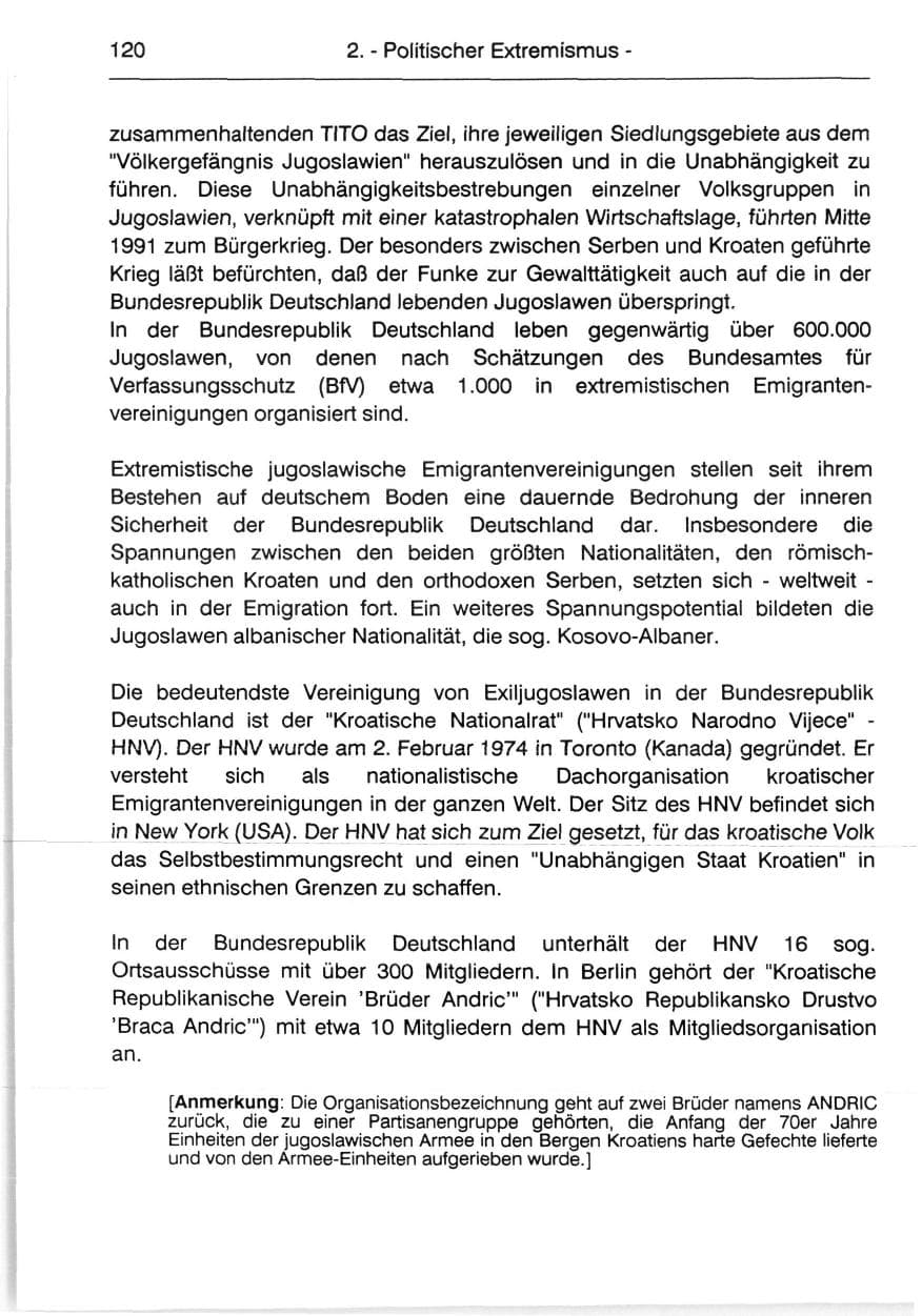 Seite 122 des Verfassungsschutzbericht 1991 Berlin