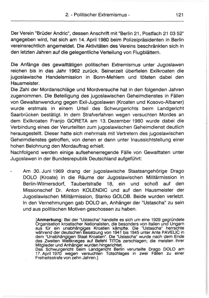 Seite 123 des Verfassungsschutzbericht 1991 Berlin
