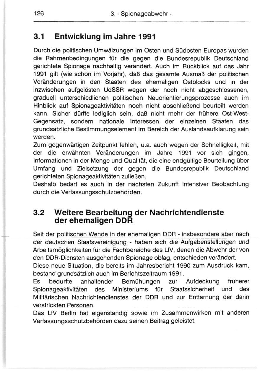 Seite 128 des Verfassungsschutzbericht 1991 Berlin