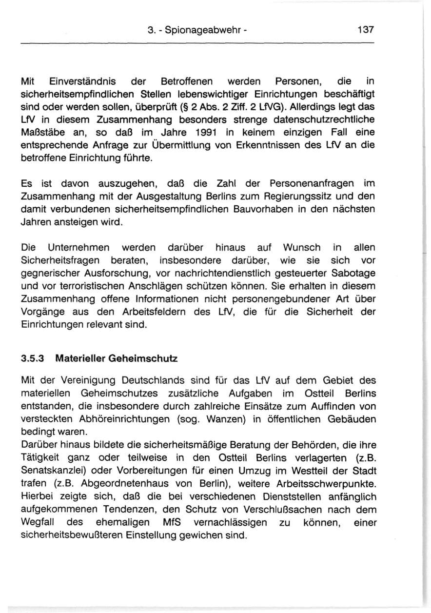 Seite 139 des Verfassungsschutzbericht 1991 Berlin