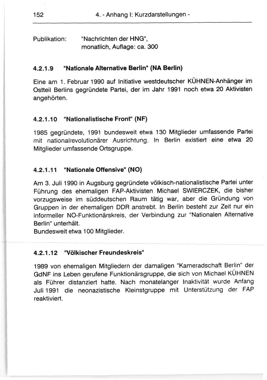 Seite 154 des Verfassungsschutzbericht 1991 Berlin