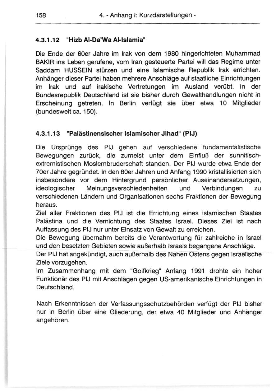 Seite 160 des Verfassungsschutzbericht 1991 Berlin