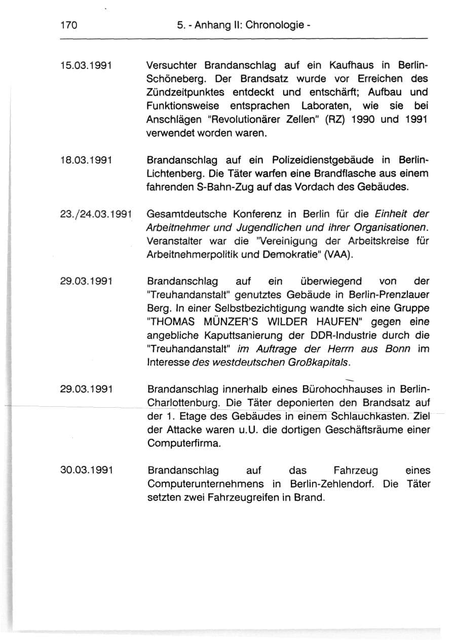 Seite 172 des Verfassungsschutzbericht 1991 Berlin