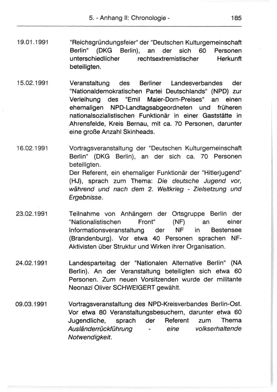 Seite 187 des Verfassungsschutzbericht 1991 Berlin