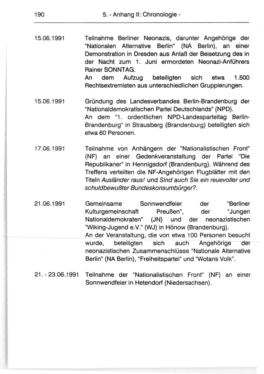 Seite 192 des Verfassungsschutzbericht 1991 Berlin