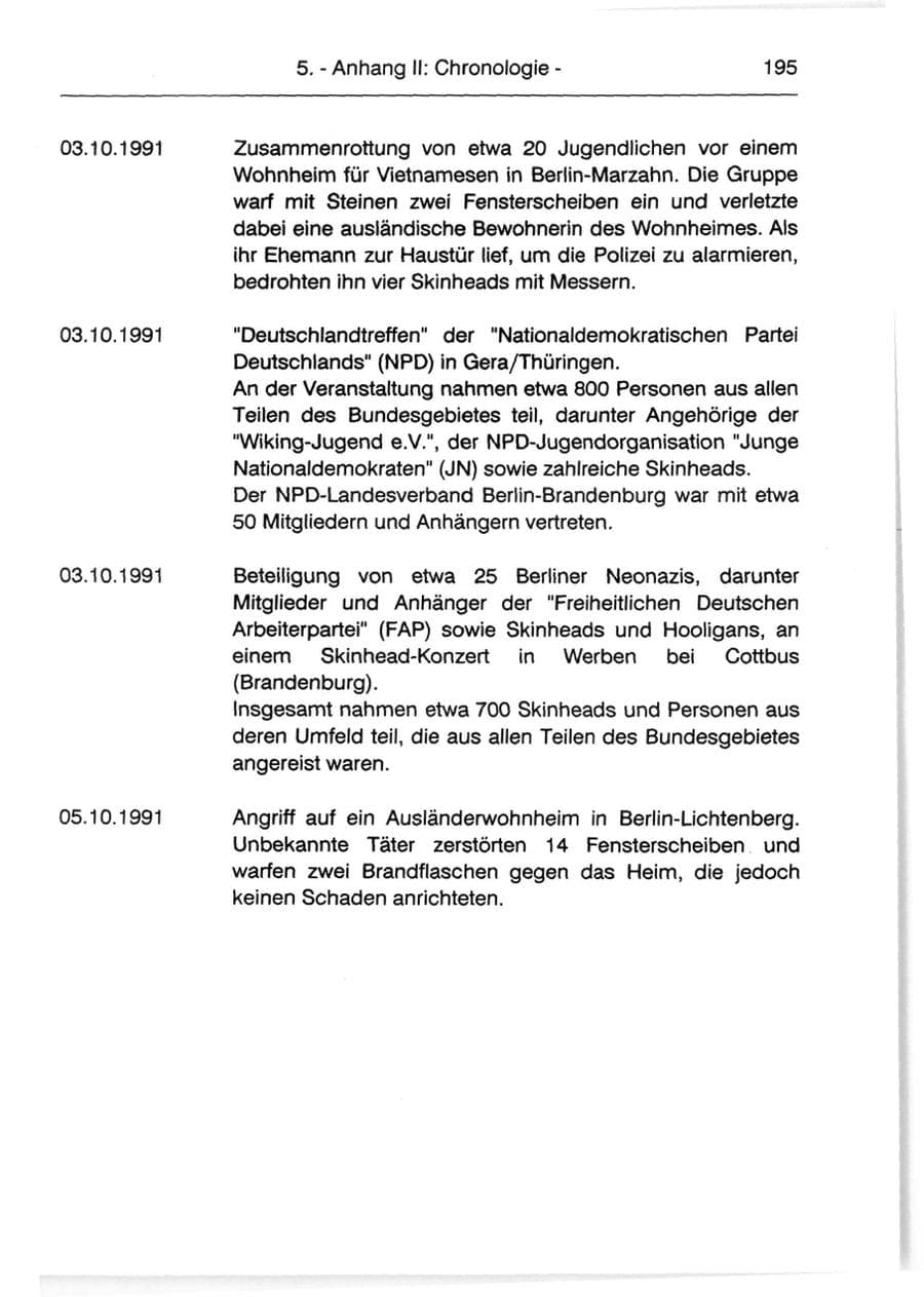Seite 197 des Verfassungsschutzbericht 1991 Berlin