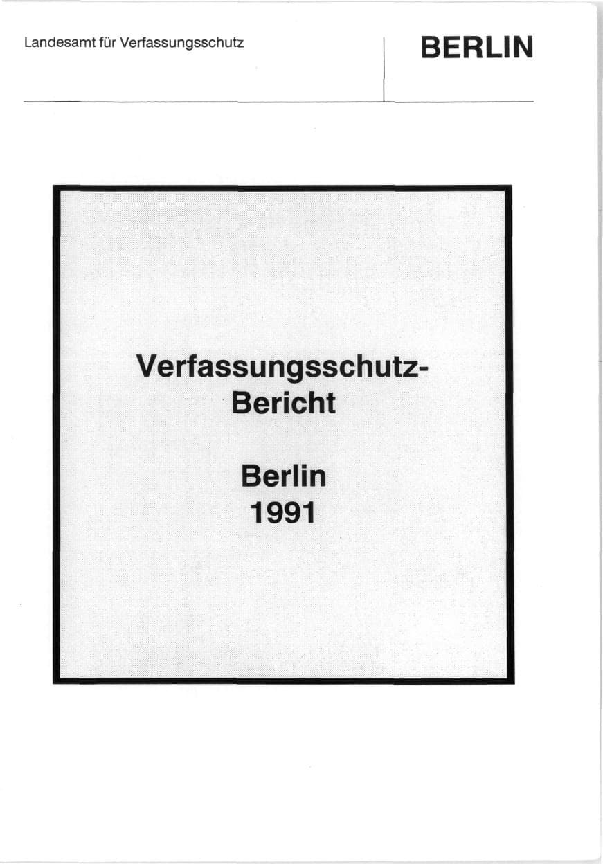 Seite 3 des Verfassungsschutzbericht 1991 Berlin