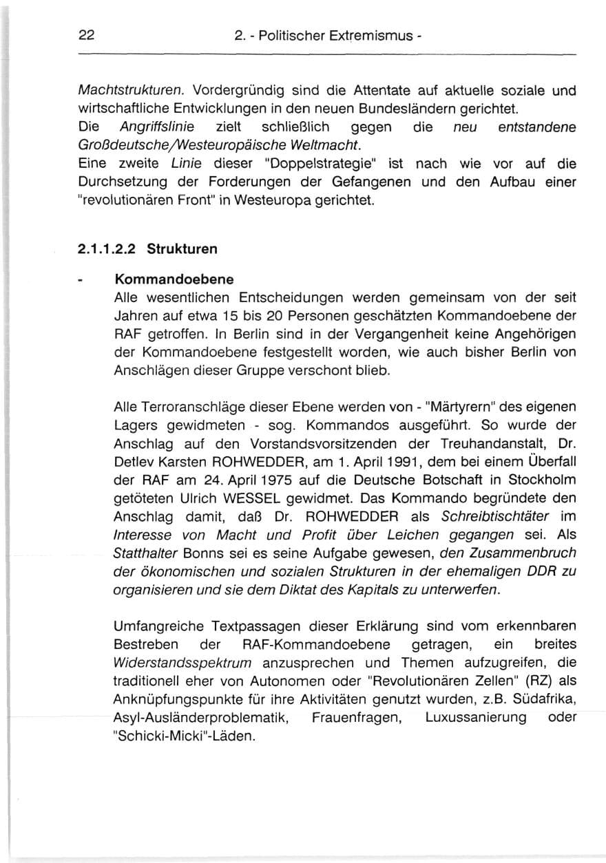 Seite 24 des Verfassungsschutzbericht 1991 Berlin