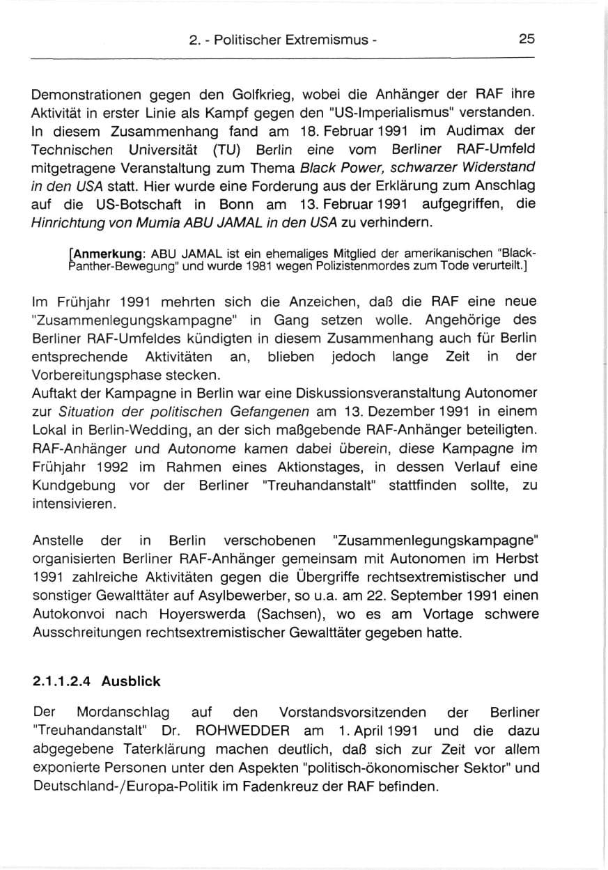 Seite 27 des Verfassungsschutzbericht 1991 Berlin