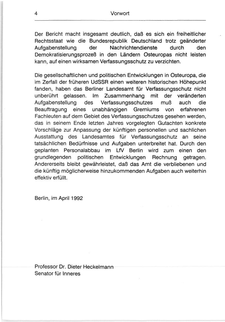 Seite 6 des Verfassungsschutzbericht 1991 Berlin