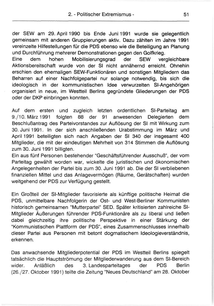 Seite 53 des Verfassungsschutzbericht 1991 Berlin