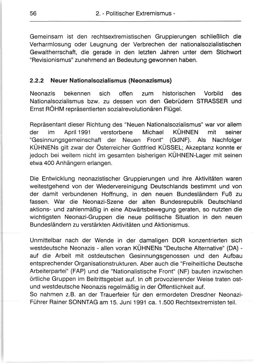 Seite 58 des Verfassungsschutzbericht 1991 Berlin