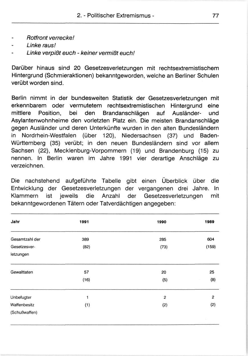 Seite 79 des Verfassungsschutzbericht 1991 Berlin