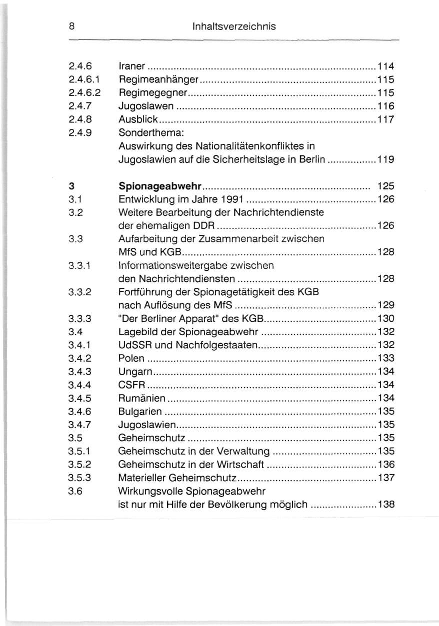 Seite 10 des Verfassungsschutzbericht 1991 Berlin