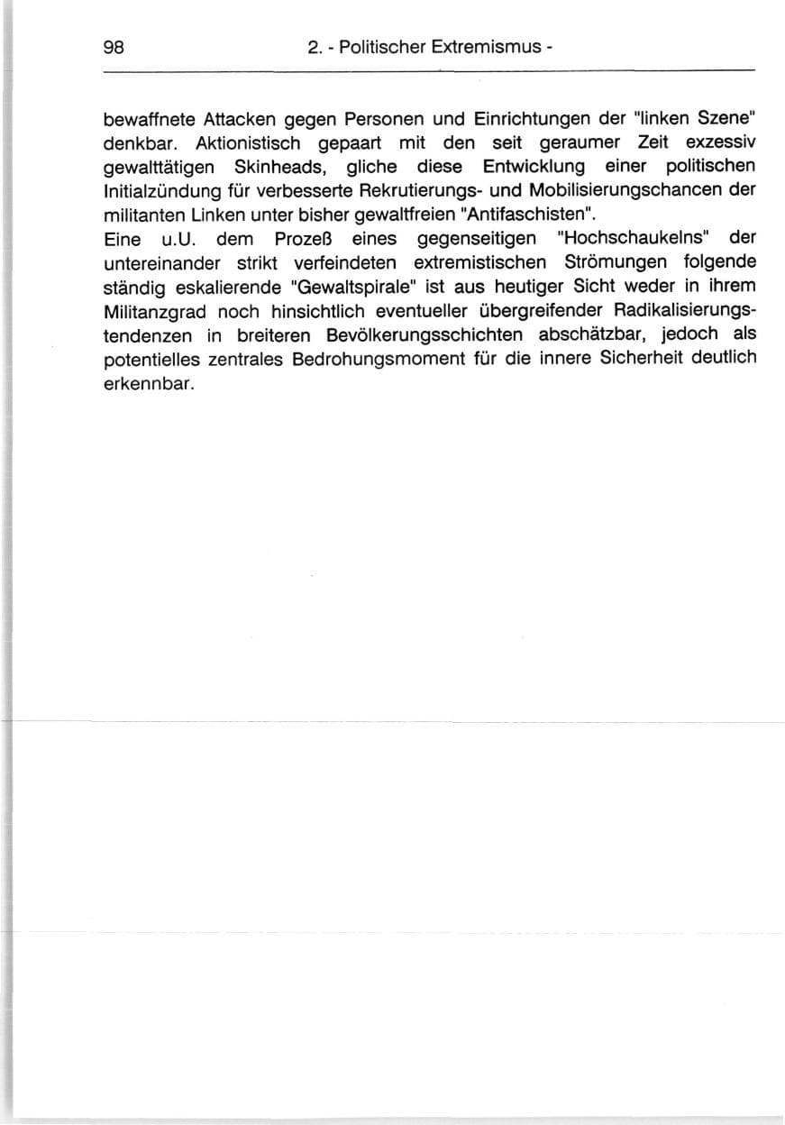 Seite 100 des Verfassungsschutzbericht 1991 Berlin