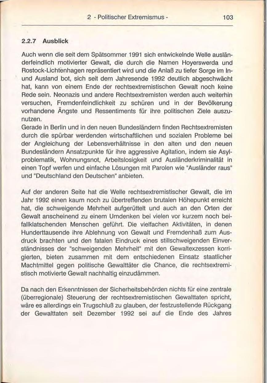 Seite 103 des Verfassungsschutzbericht 1992 Berlin