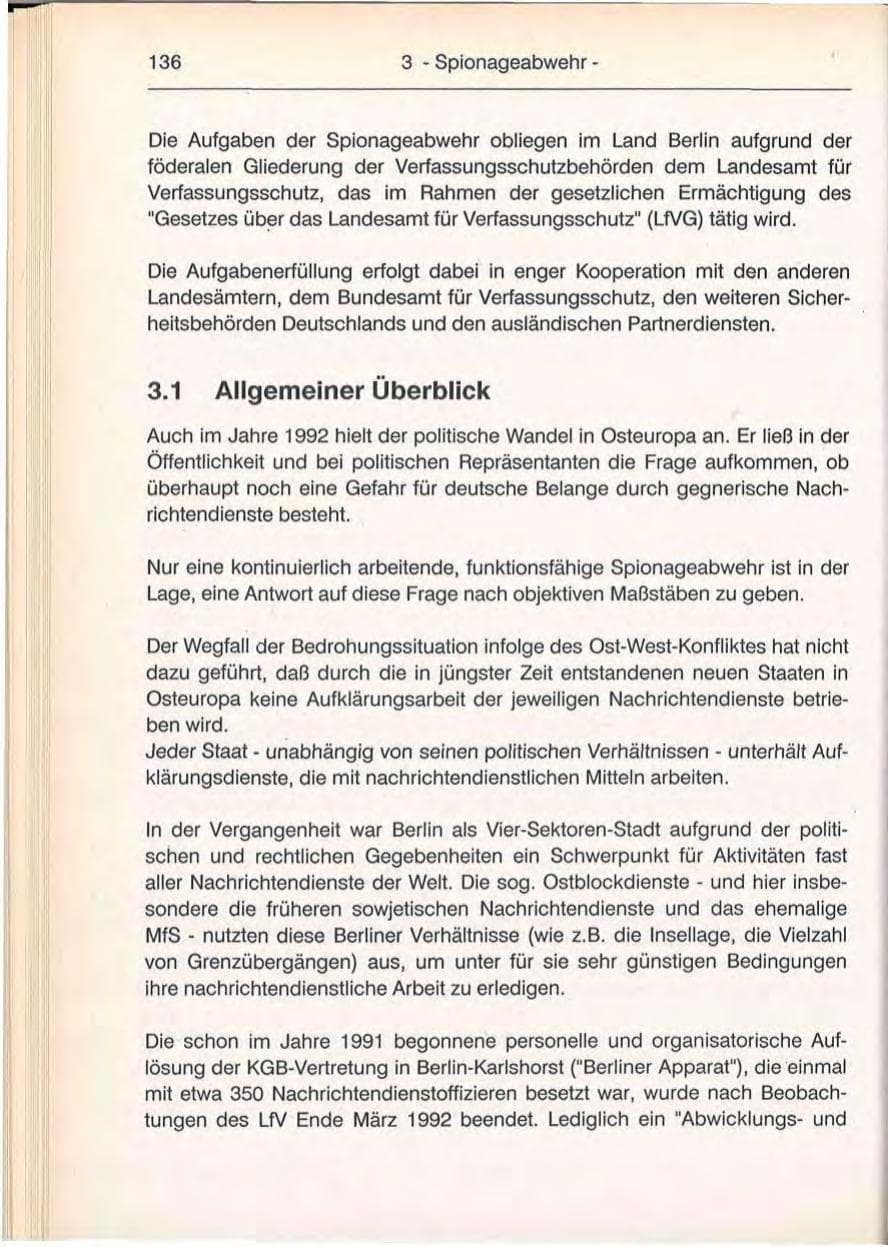 Seite 136 des Verfassungsschutzbericht 1992 Berlin