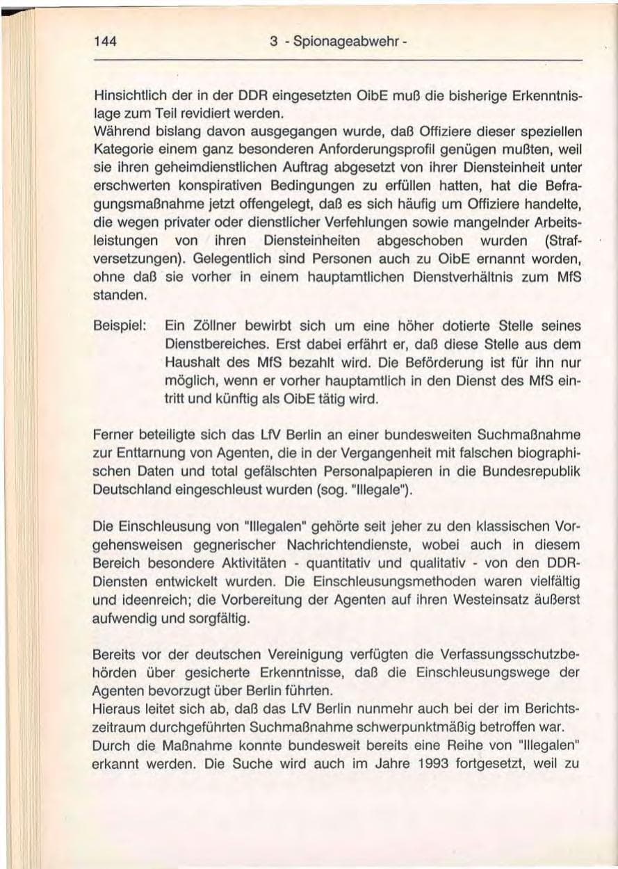 Seite 144 des Verfassungsschutzbericht 1992 Berlin