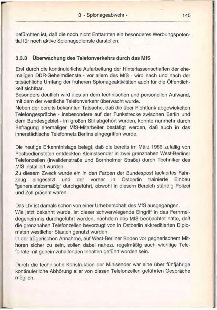 Seite 145 des Verfassungsschutzbericht 1992 Berlin