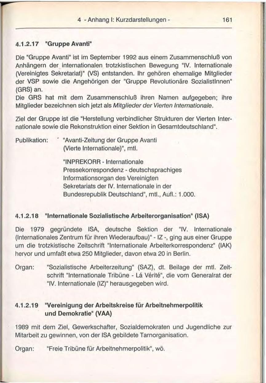Seite 161 des Verfassungsschutzbericht 1992 Berlin