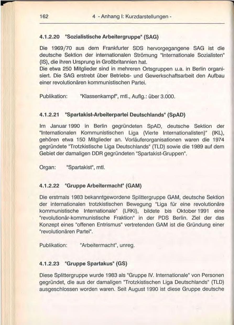 Seite 162 des Verfassungsschutzbericht 1992 Berlin