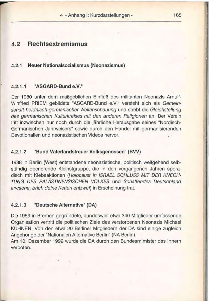 Seite 165 des Verfassungsschutzbericht 1992 Berlin