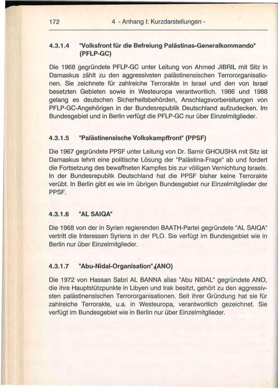 Seite 172 des Verfassungsschutzbericht 1992 Berlin