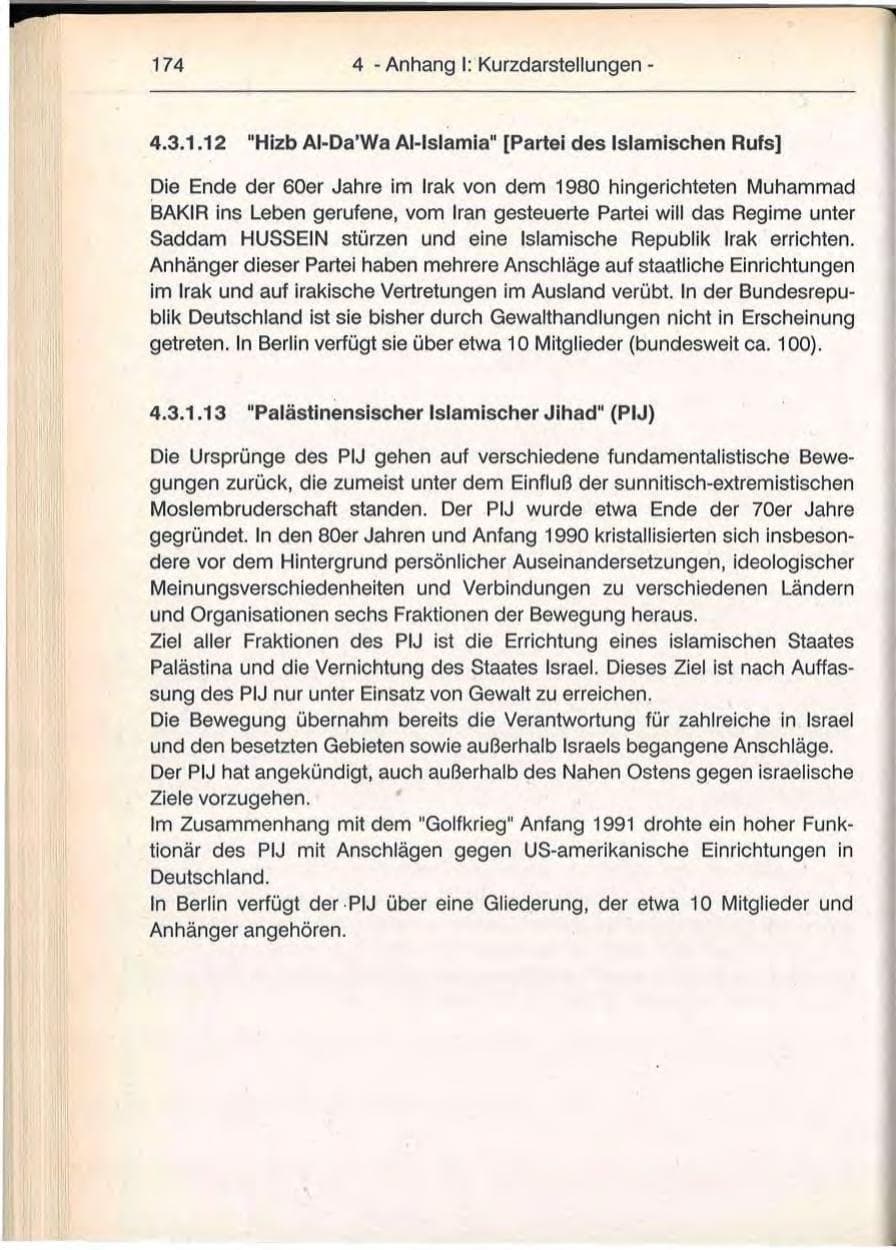 Seite 174 des Verfassungsschutzbericht 1992 Berlin