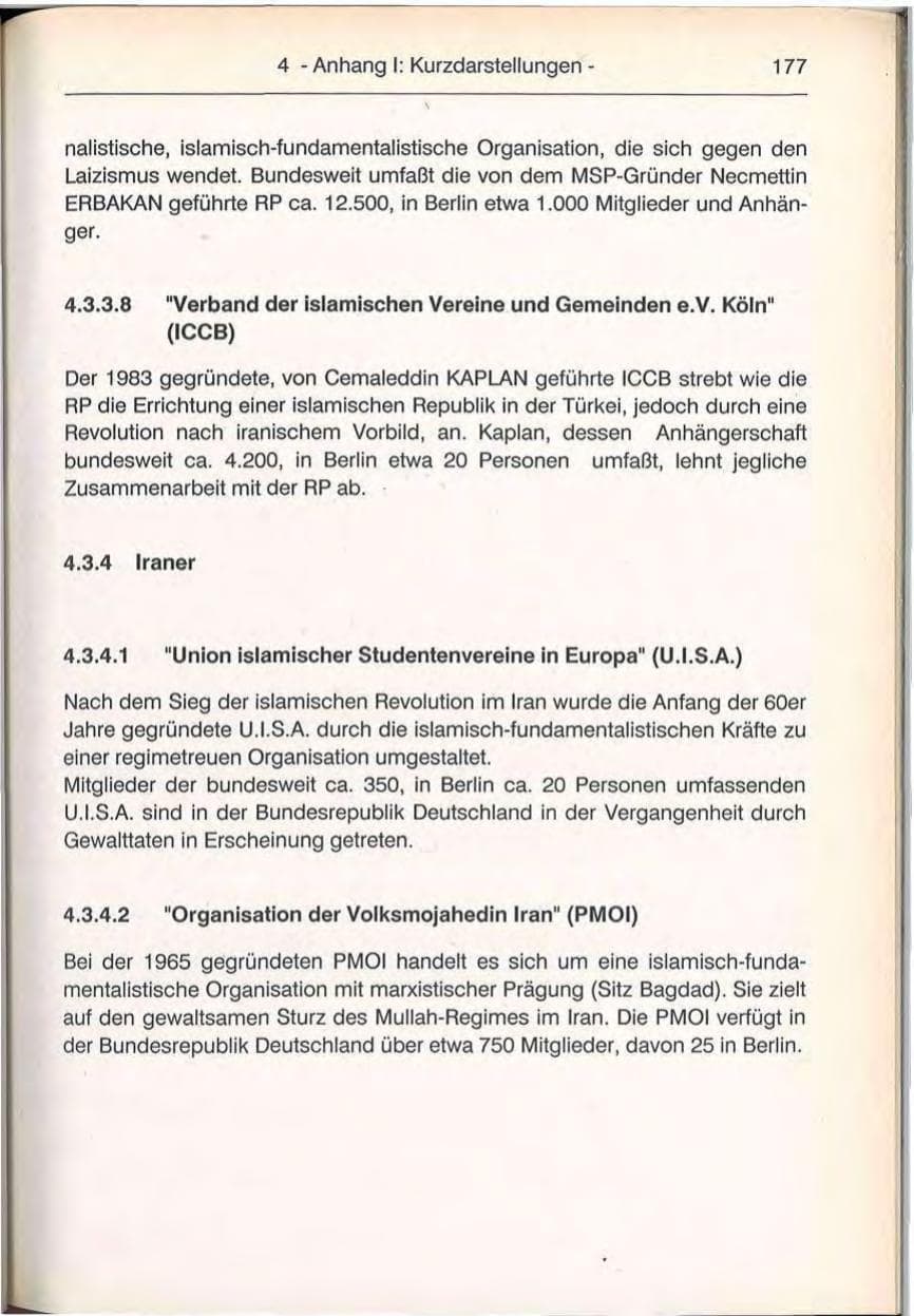 Seite 177 des Verfassungsschutzbericht 1992 Berlin