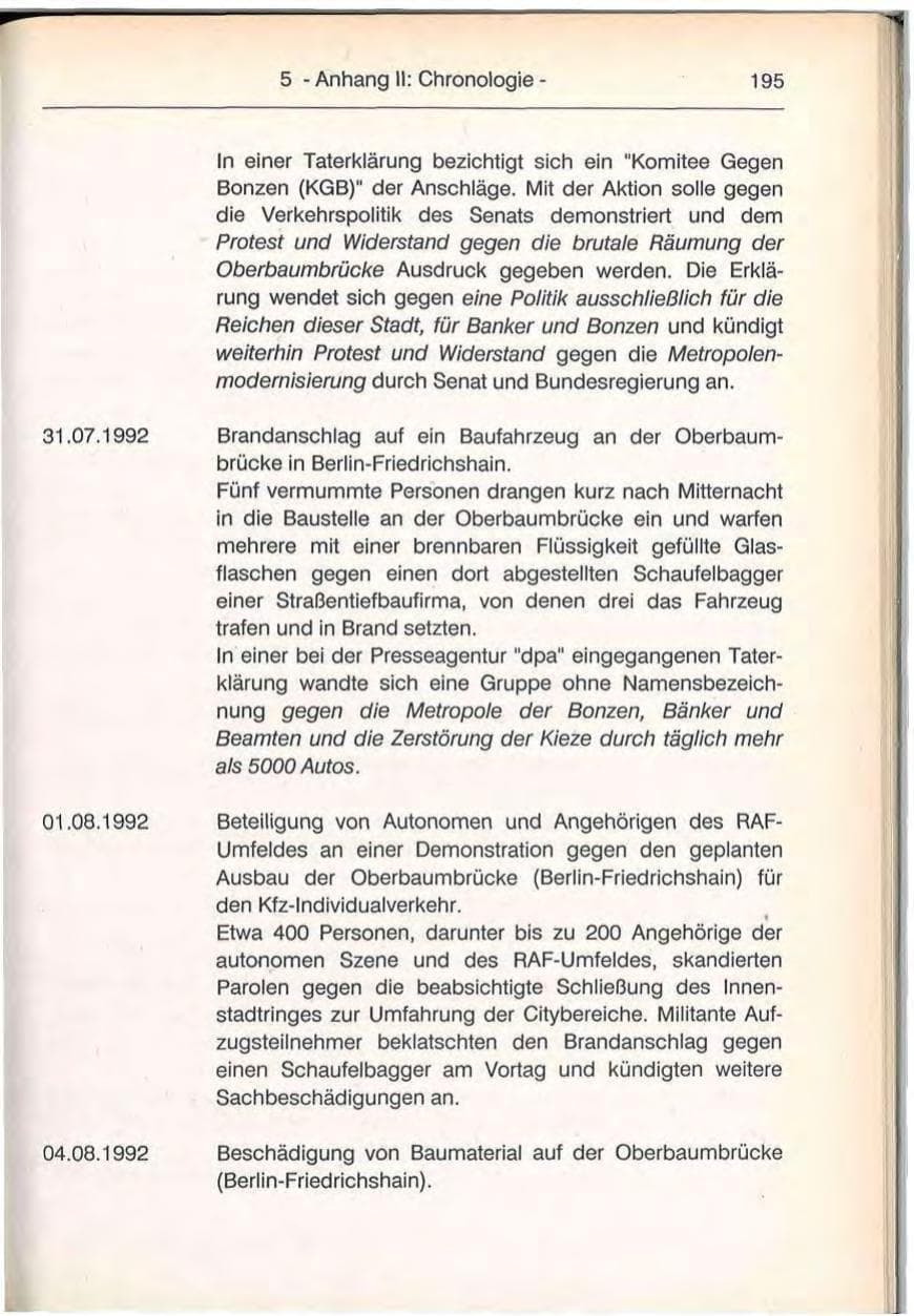 Seite 195 des Verfassungsschutzbericht 1992 Berlin