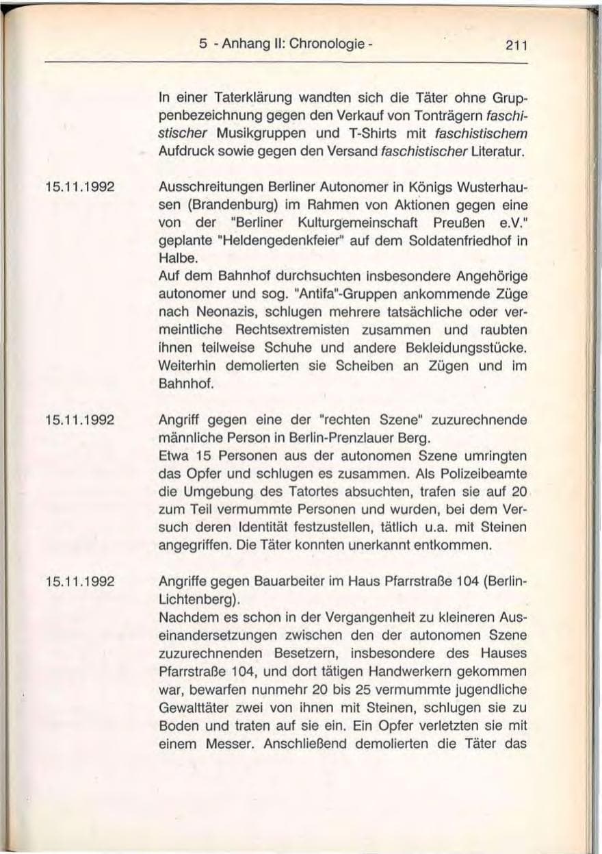 Seite 211 des Verfassungsschutzbericht 1992 Berlin