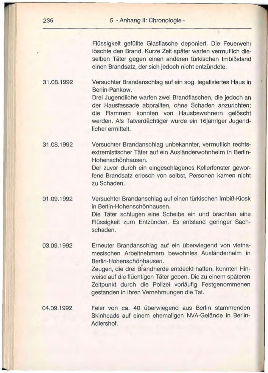 Seite 236 des Verfassungsschutzbericht 1992 Berlin
