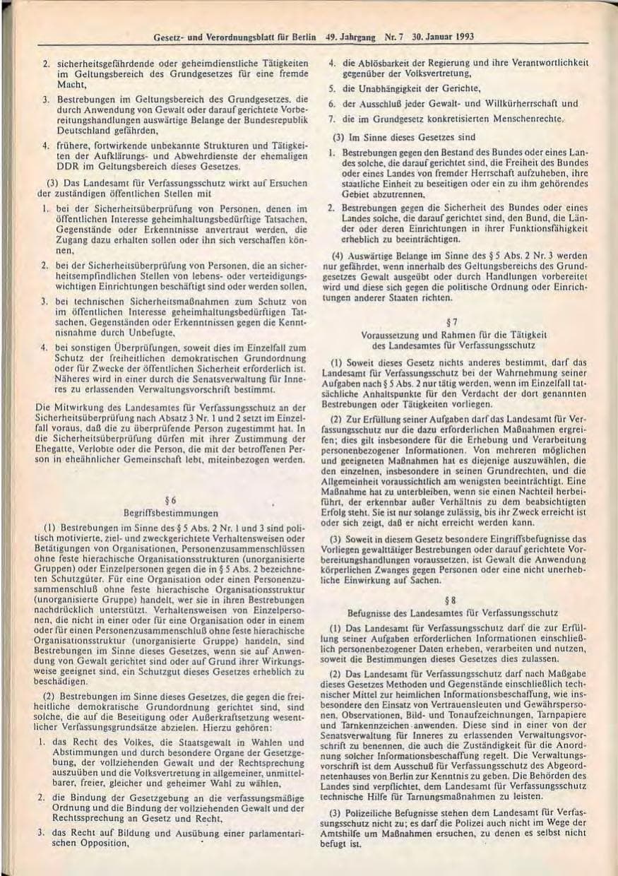 Seite 258 des Verfassungsschutzbericht 1992 Berlin