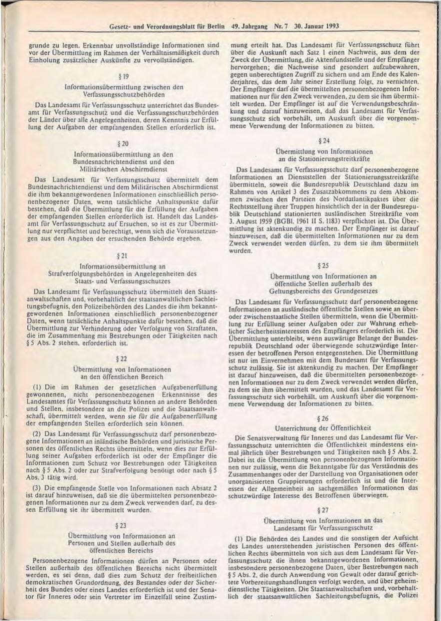 Seite 261 des Verfassungsschutzbericht 1992 Berlin