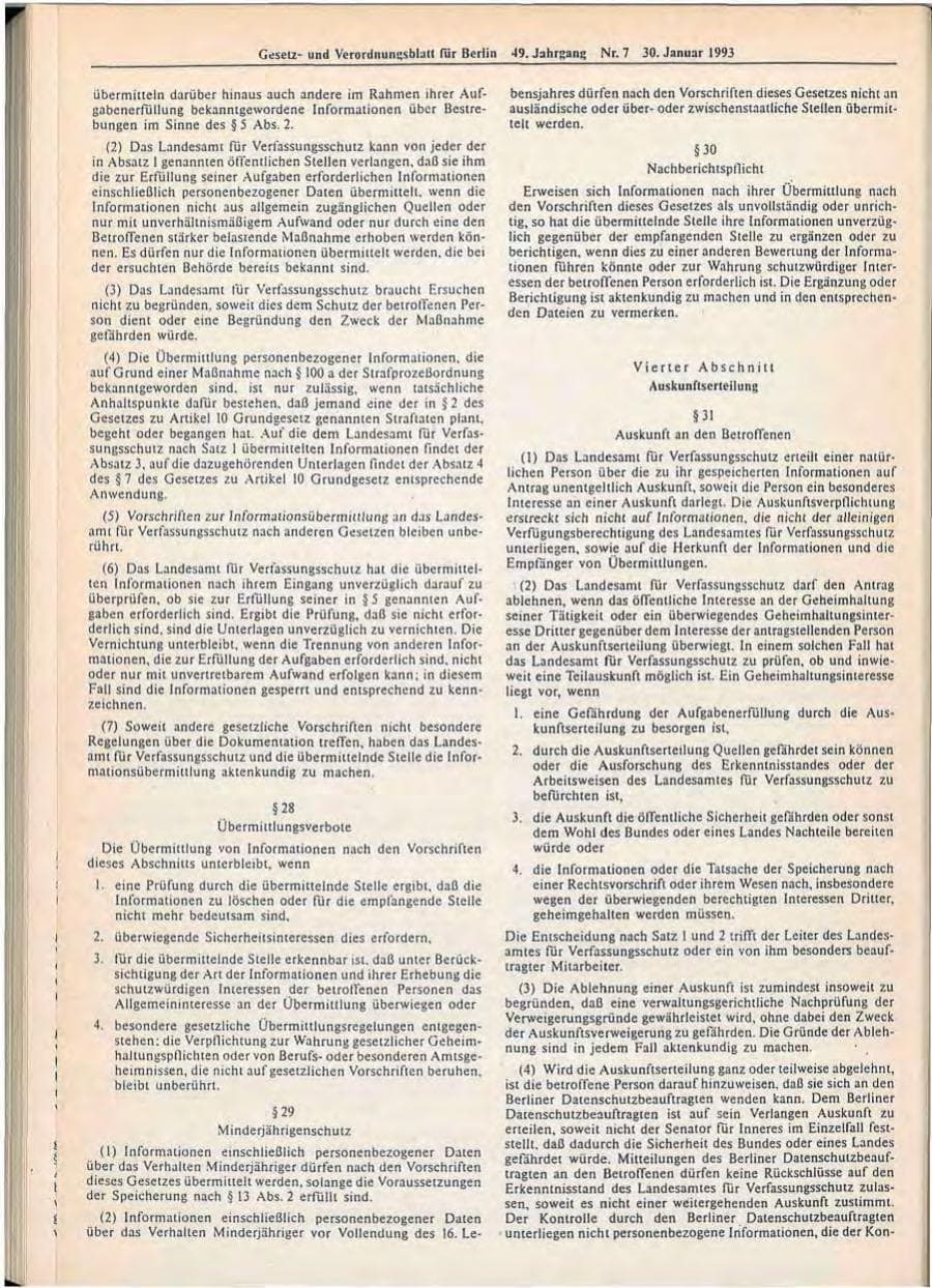 Seite 262 des Verfassungsschutzbericht 1992 Berlin