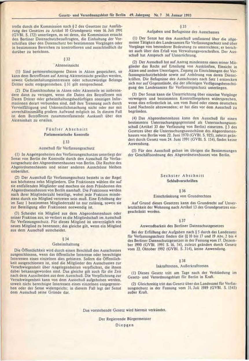 Seite 263 des Verfassungsschutzbericht 1992 Berlin