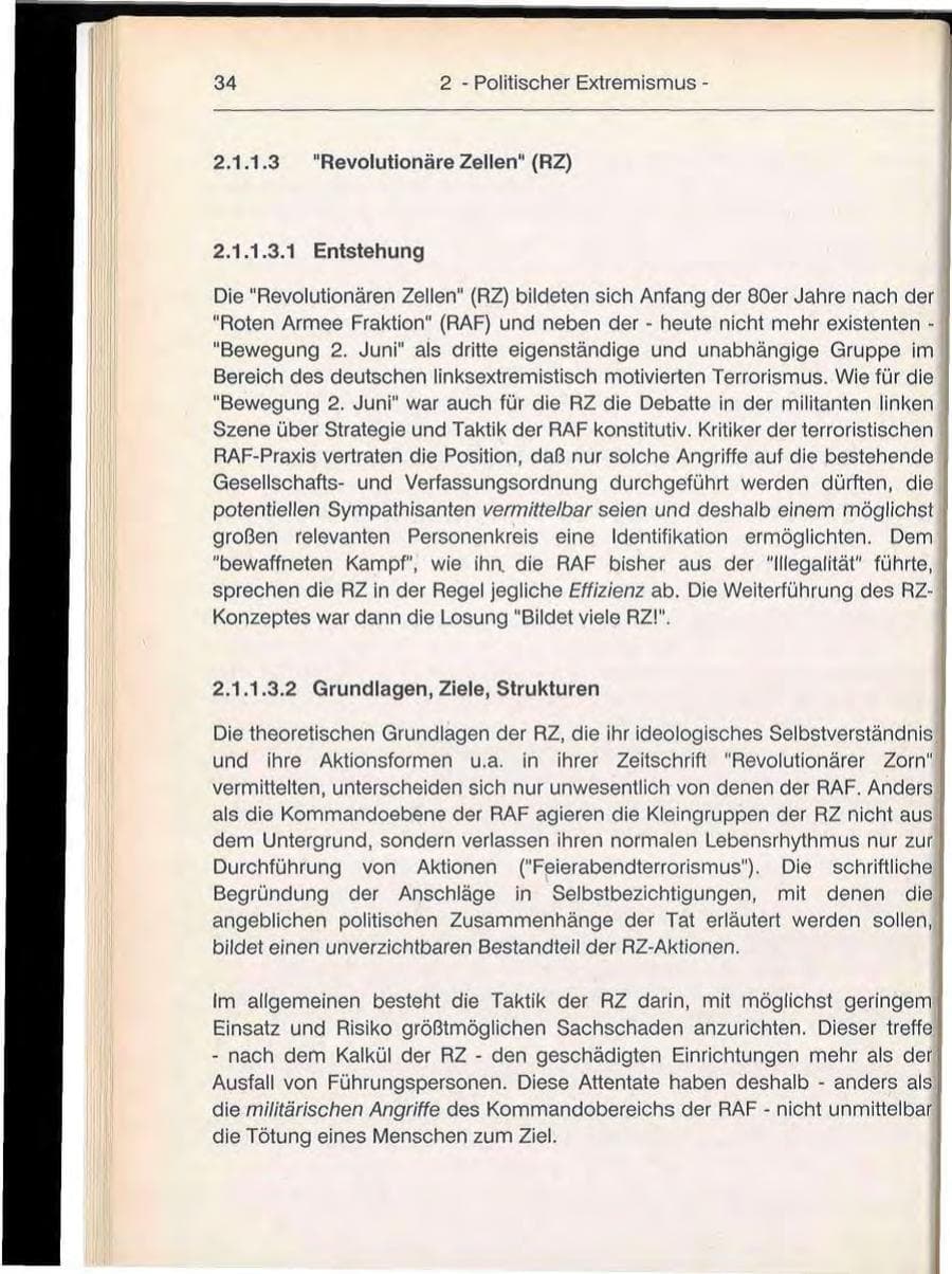 Seite 34 des Verfassungsschutzbericht 1992 Berlin